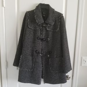 Black winter trench coat